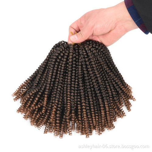 Morgan Kinky Hair Short Curly Spring Curl Pre-Twisted Pretwisted Braids Twist Crochet Braiding Hair